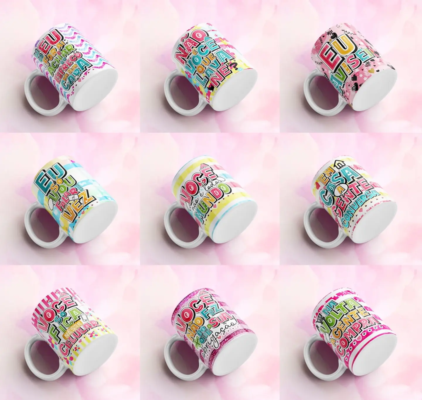 Pacote de Artes para Canecas Dia das Mães 21 Sublimação 2