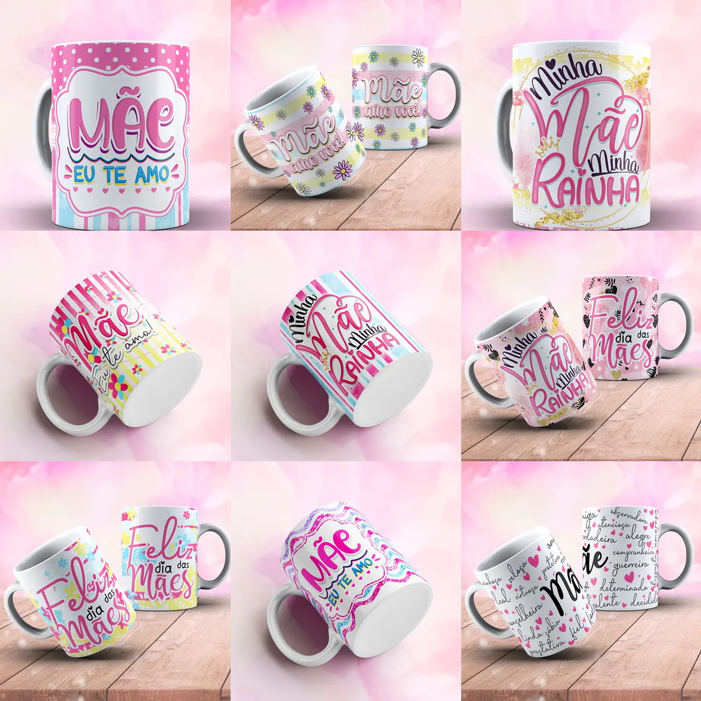 Pacote de Artes para Canecas Dia das Mães 21 Sublimação 4
