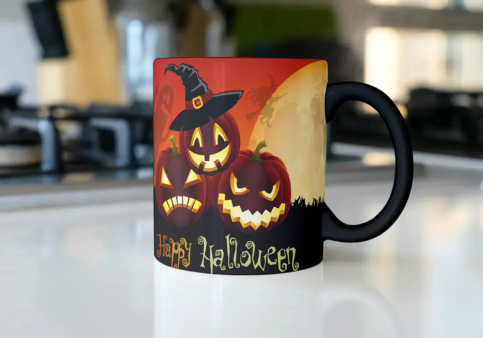 10 Artes para Caneca Halloween Editável Corel Draw + Png 10