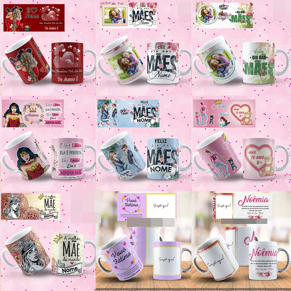 Pacote de Artes para Canecas Dia das Mães 21 Sublimação 5