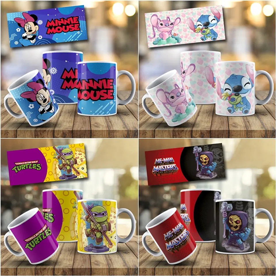 28 Artes Caneca Personagens Infantil 2 Editável em Photoshop 2