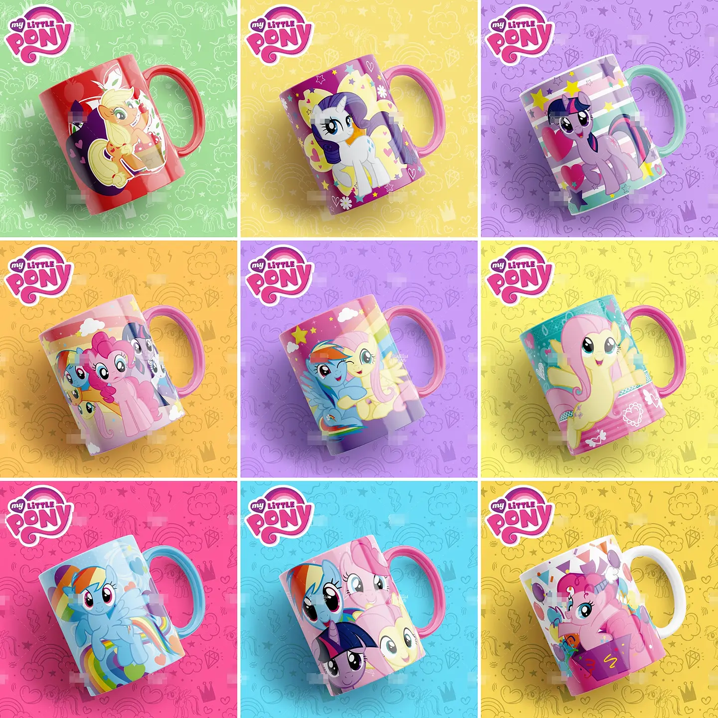 13 Artes Caneca My Little Pony Editável em Photoshop 1