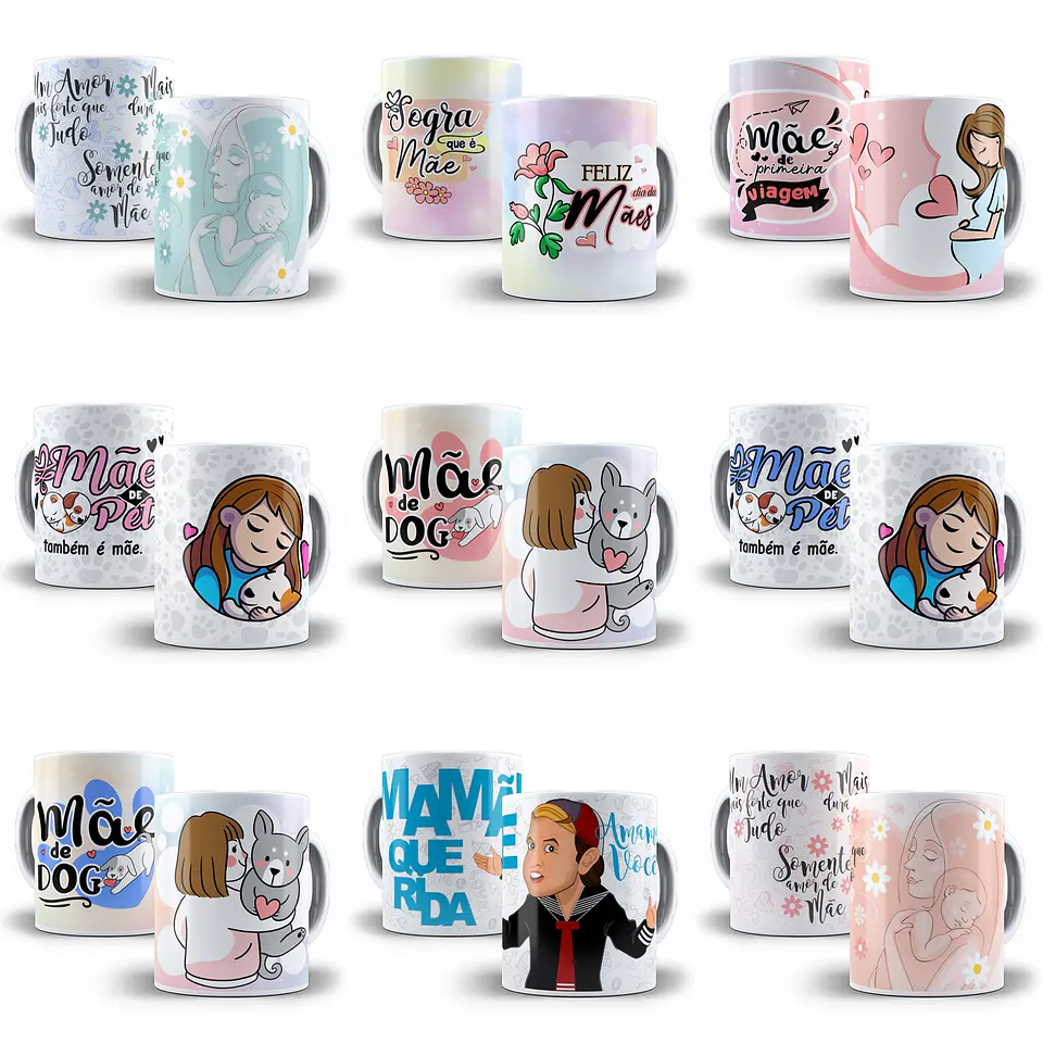 Mega Pacote de Artes para Canecas Dia das Mães Sublimação 10