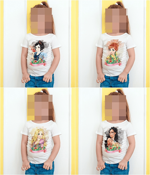 40 Artes Camisa Princesas Disney Editável em Photoshop