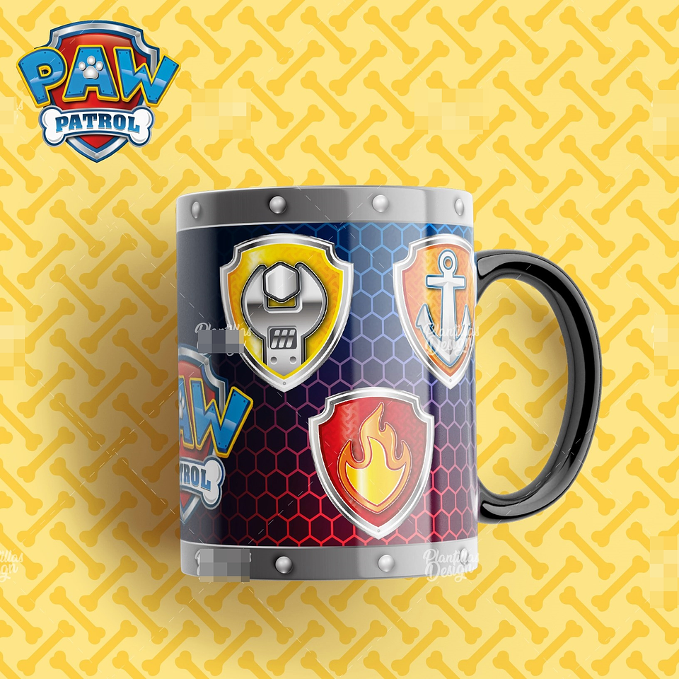 15 Artes Caneca Patrulha Canina Editável em Photoshop 6
