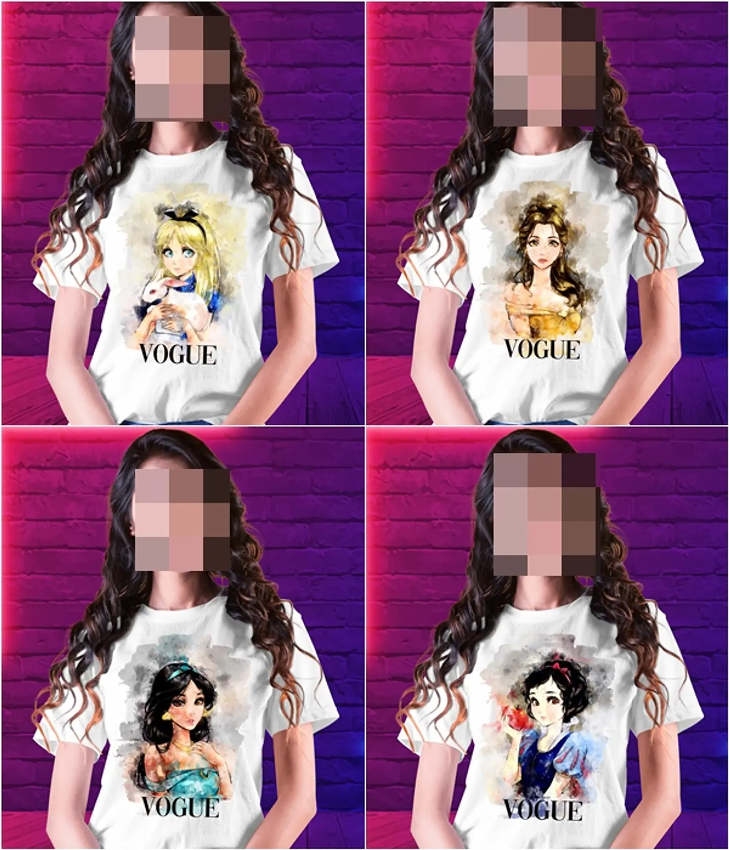 40 Artes Camisa Princesas Disney Editável em Photoshop 2