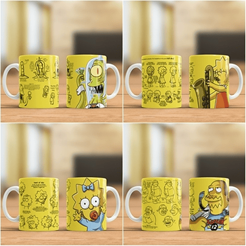 22 Artes para Caneca Simpsons Editável em Corel Draw e Photoshop