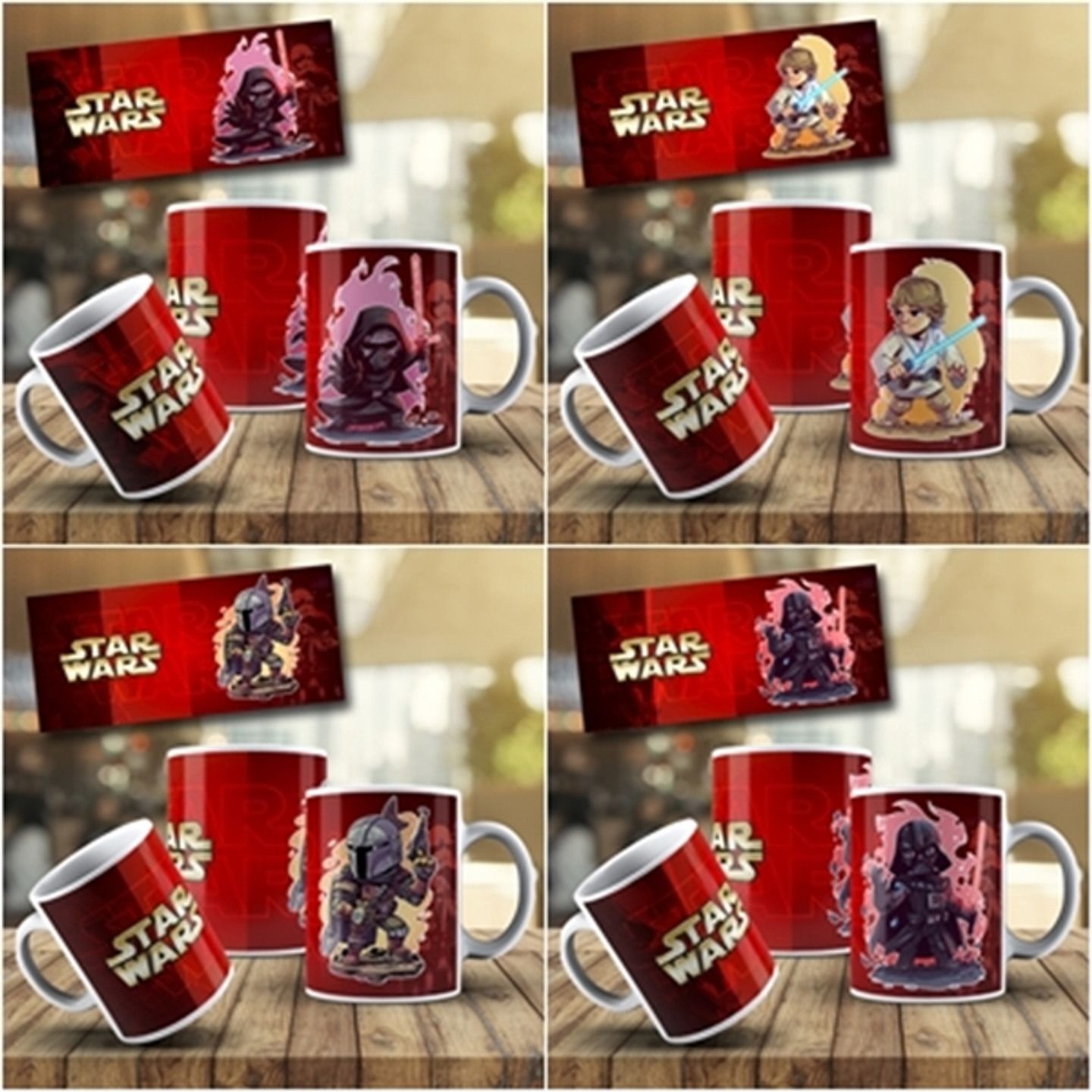 9 Artes Caneca Anime Star Wars Editável em Photoshop 1