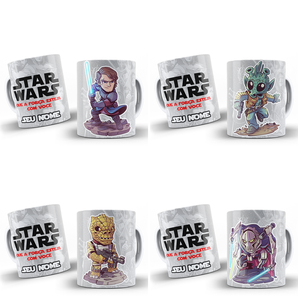 29 Artes Caneca Anime Star Wars Editável em Photoshop 2