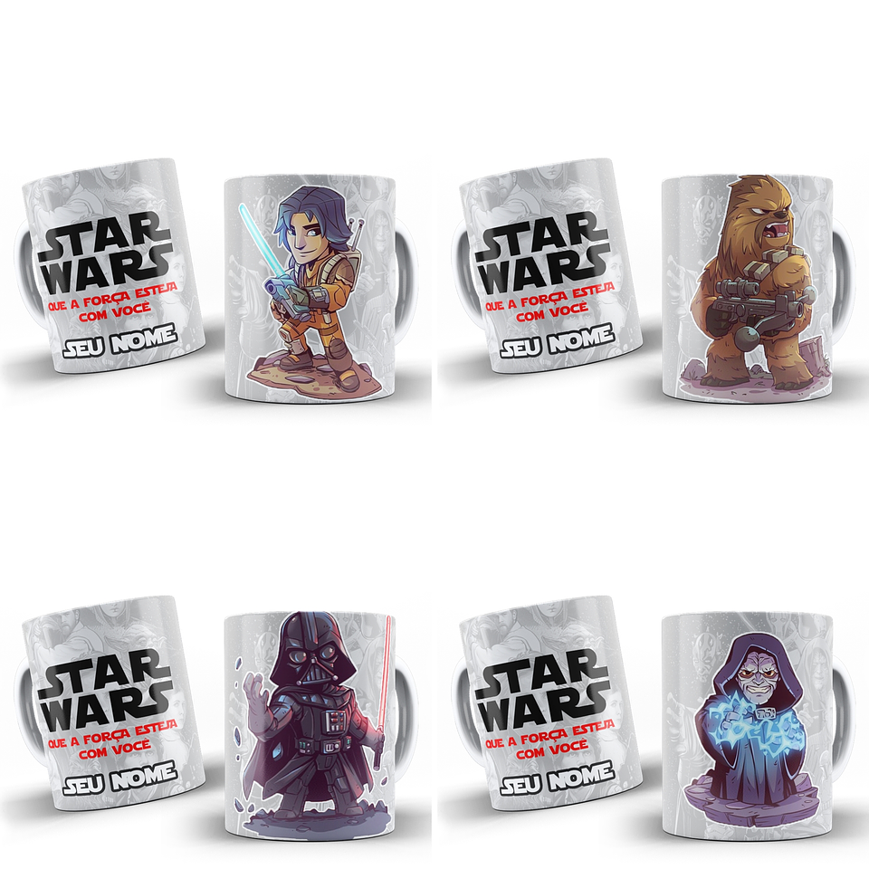 29 Artes Caneca Anime Star Wars Editável em Photoshop 1