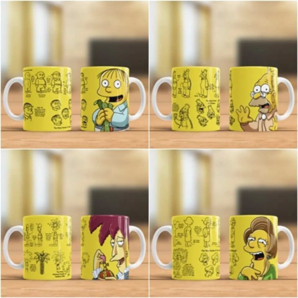 22 Artes para Caneca Simpsons Editável em Corel Draw e Photoshop 5