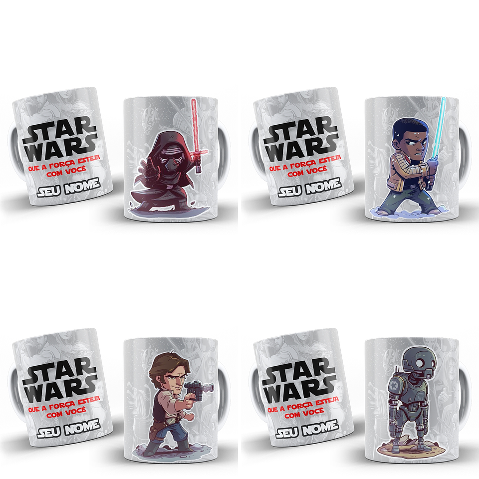 29 Artes Caneca Anime Star Wars Editável em Photoshop 4