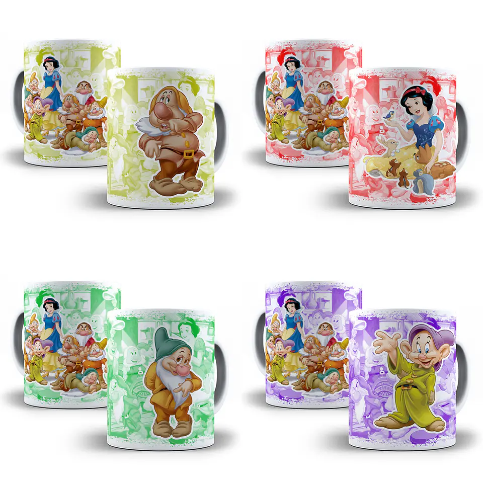 8 Artes Caneca Branca de Neve e Os 7 Anões Editável em Photoshop 2