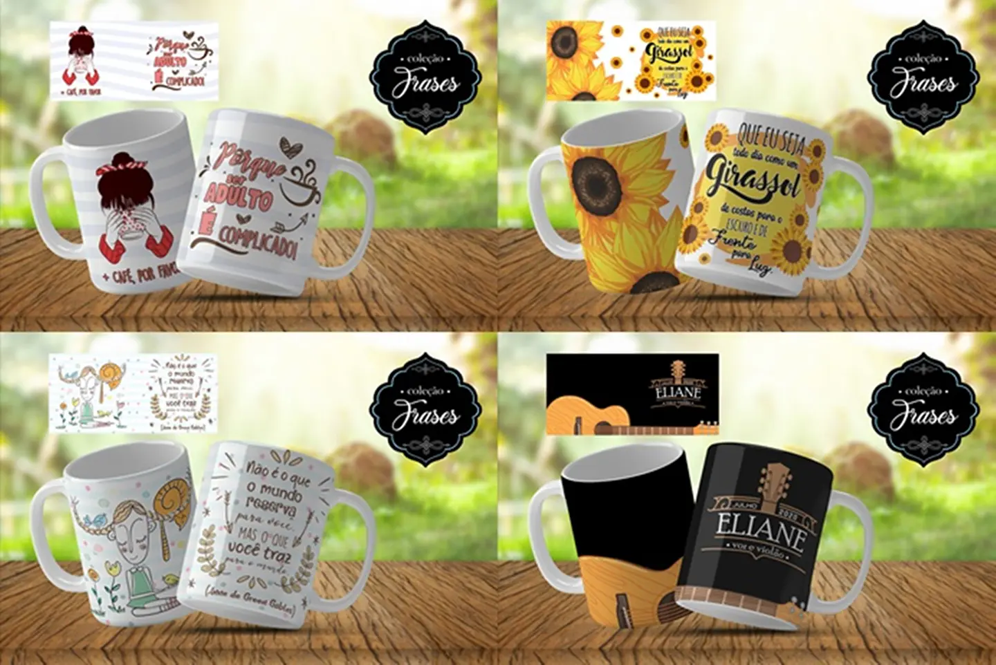 10 Artes para Caneca Frases Editável em Corel Draw 1