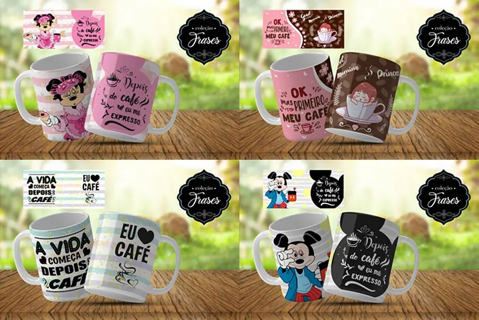 10 Artes para Caneca Frases Editável em Corel Draw 2