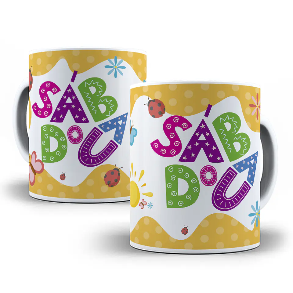7 Artes para Caneca Dia da Semana Editável em Corel Draw 4