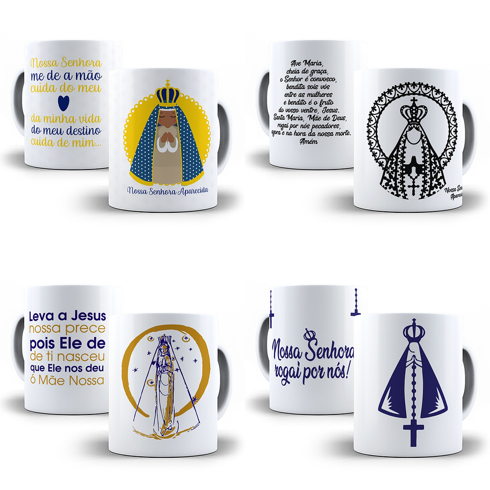 10 Artes para Caneca Nossa Senhora da Aparecida Editável em Corel Draw 2