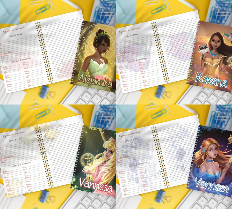 11 Artes para Caderno Princesa da Disney Arquivo em Jpge/Png 2