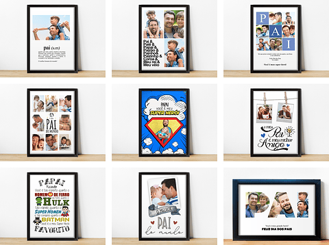 11 Artes para Quadros Dia dos Pais Arquivo em Jpg/Png