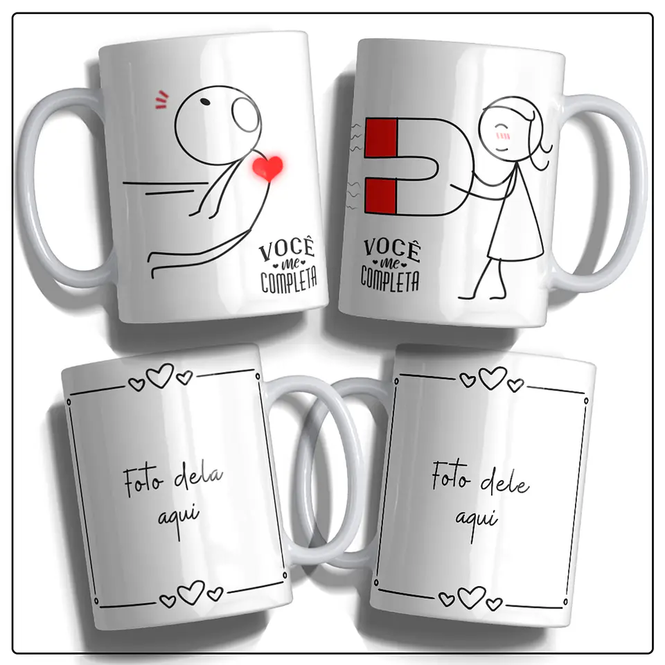 12 Artes para Caneca Dia dos Namorados Você Me Completa Arquivo em Jpge/Png 2