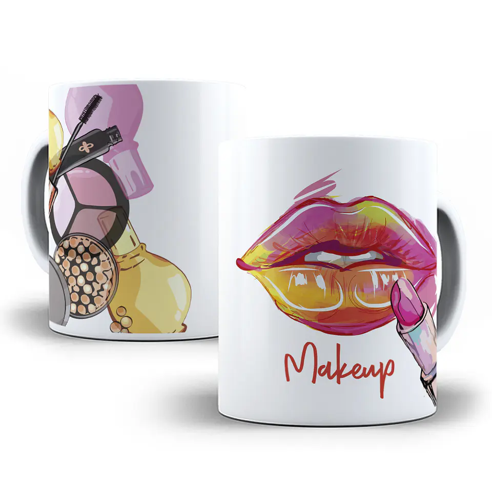 12 Artes para Caneca Maquiagem Makeup Editável em Corel Draw 4