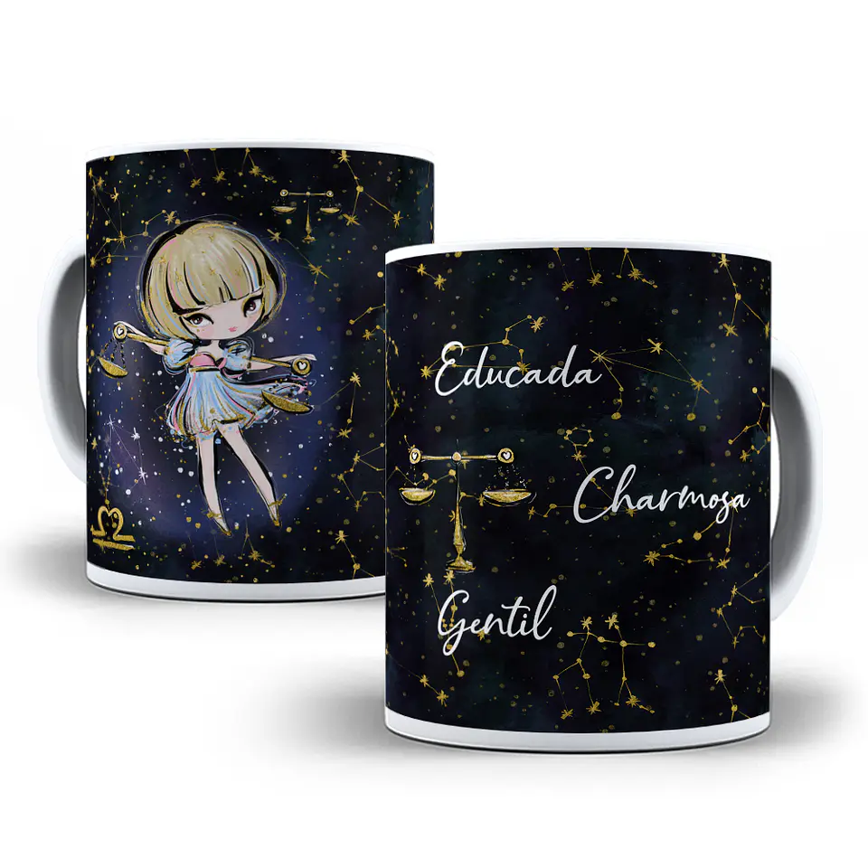 12 Artes para Caneca Signos Femininos Editável em Corel Draw 6