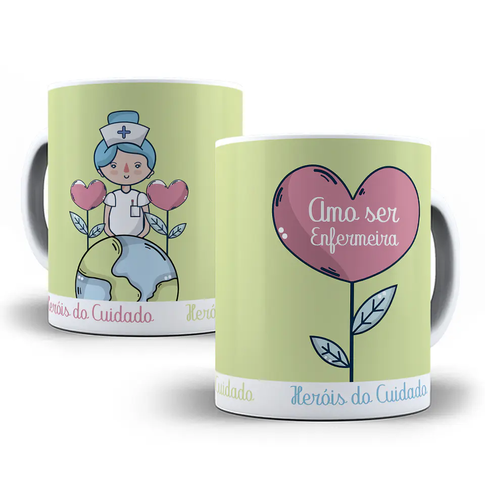 15 Artes para Caneca Enfermagem Editável em Corel Draw 5