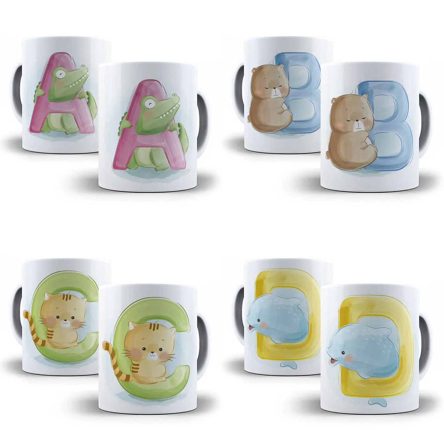 26 Artes para Caneca Alfabetos Cute Editável em Corel Draw 1