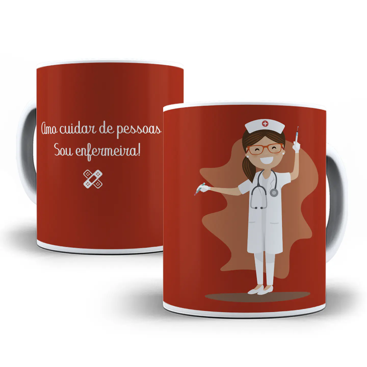 15 Artes para Caneca Enfermagem Editável em Corel Draw 6