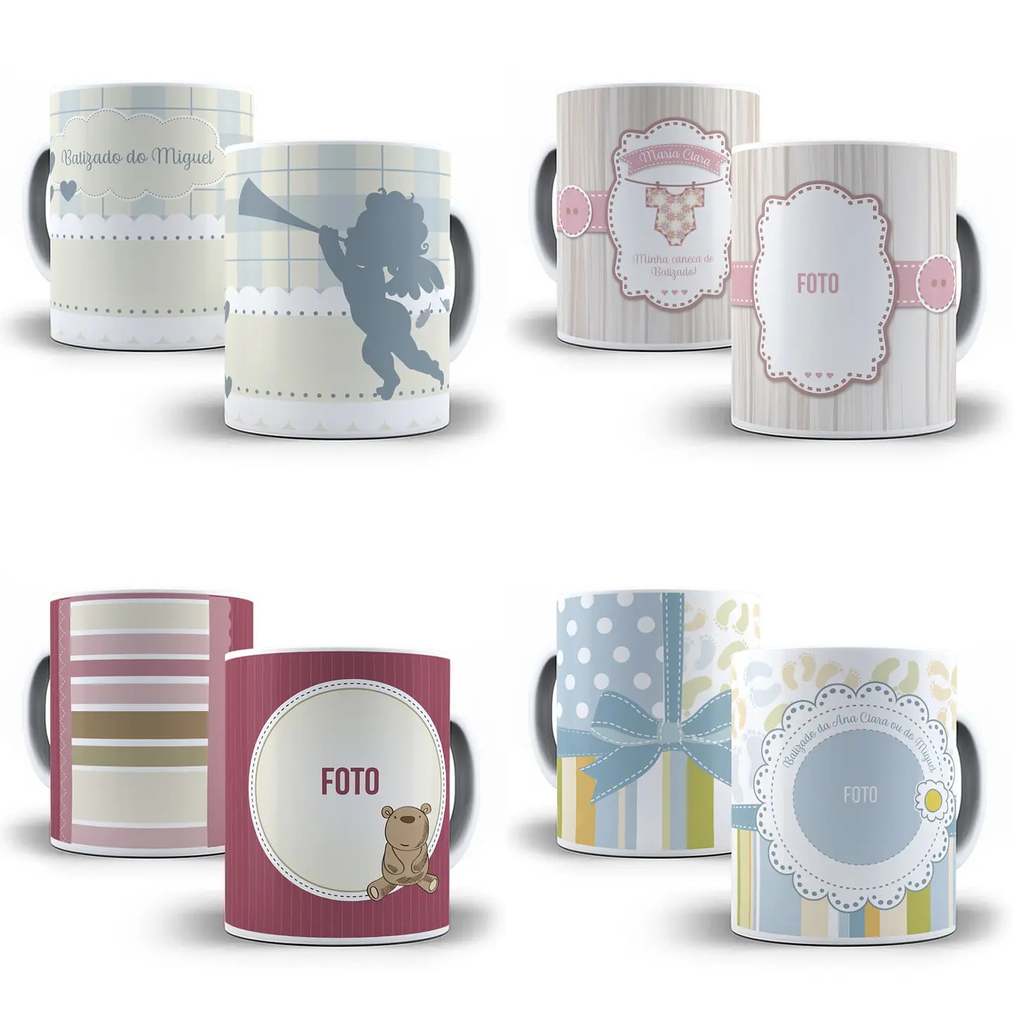 20 Artes para Caneca Batizado Batismo Editável em Corel Draw 5