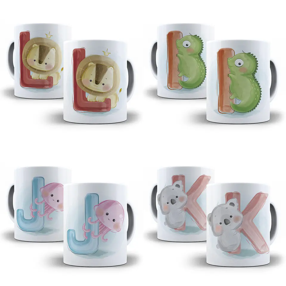 26 Artes para Caneca Alfabetos Cute Editável em Corel Draw 3