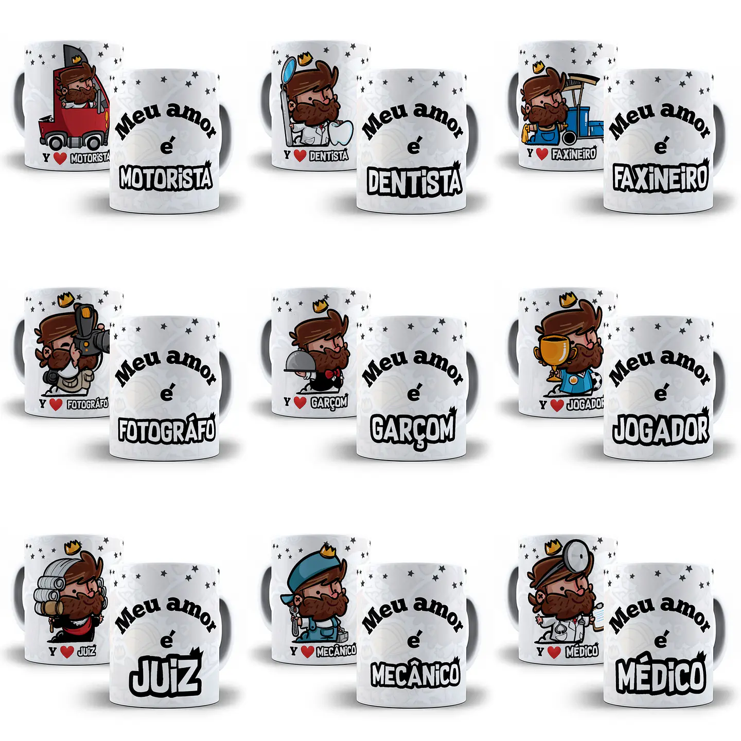 28 Artes para Caneca Profissão Meu Amor É Arquivo em Jpge/Png 1