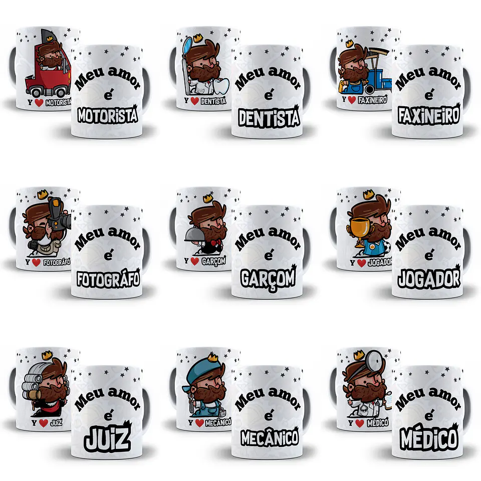 28 Artes para Caneca Profissão Meu Amor É Arquivo em Jpge/Png 1