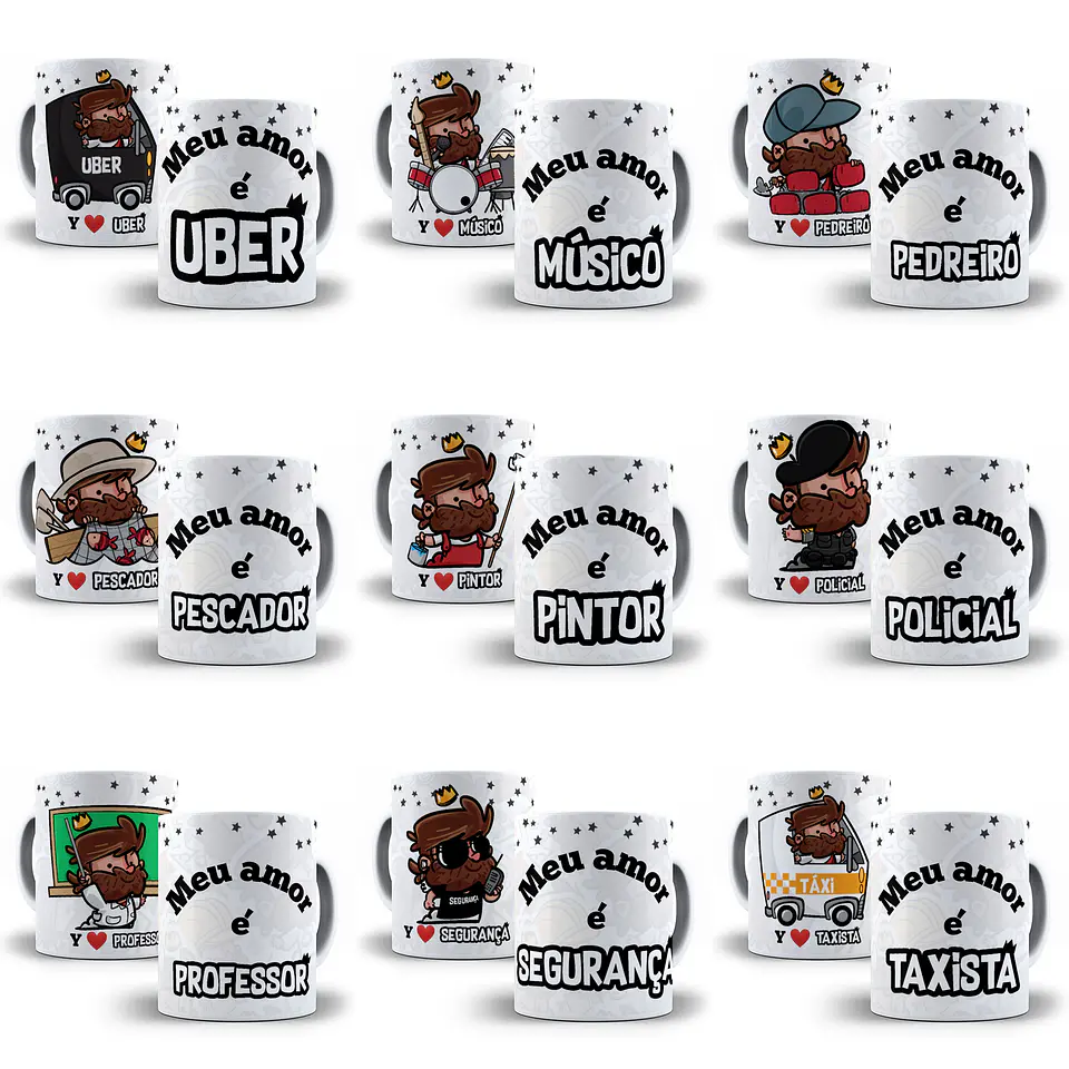 28 Artes para Caneca Profissão Meu Amor É Arquivo em Jpge/Png 3