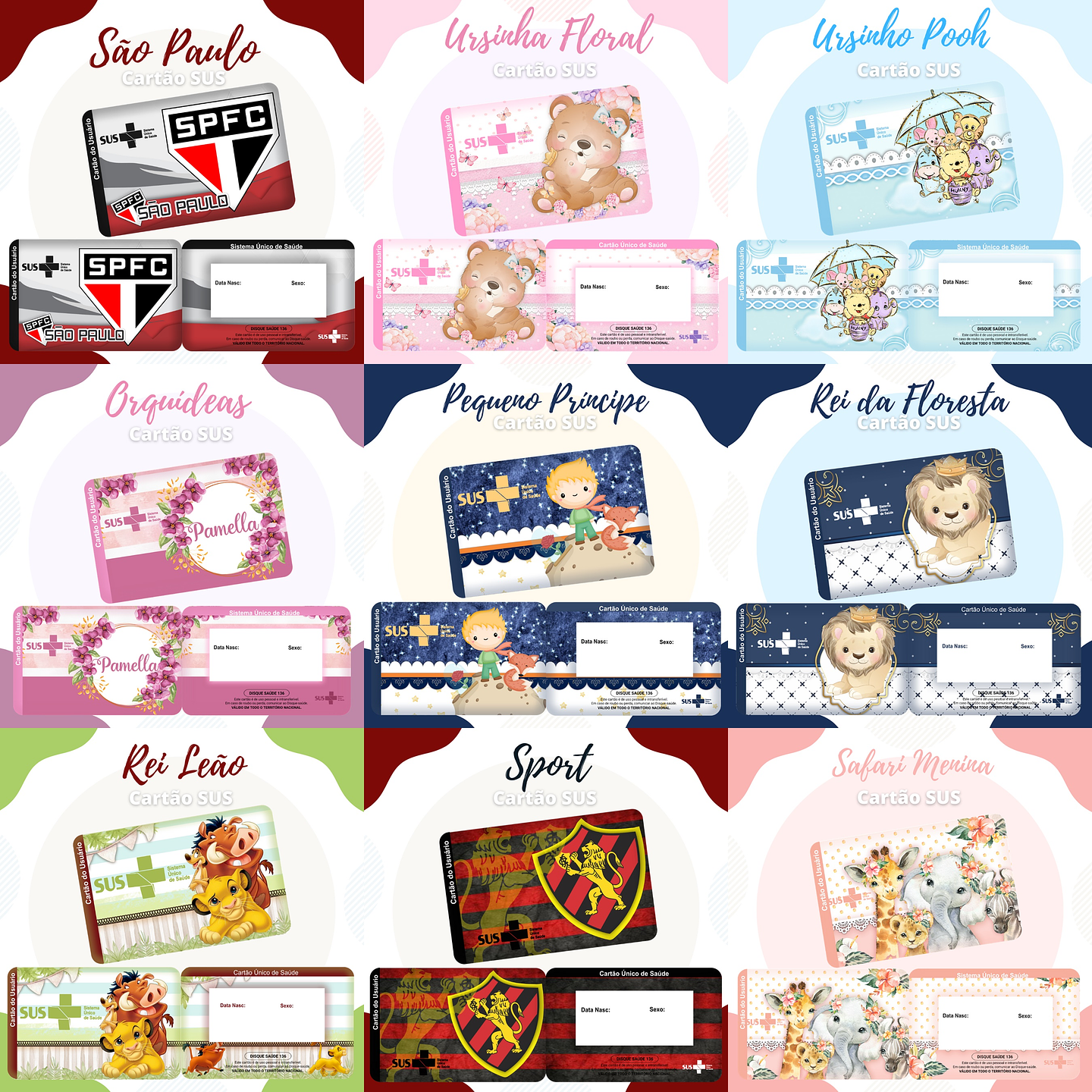 70 Artes para Cartão SUS Arquivo em Jpge/Png 1