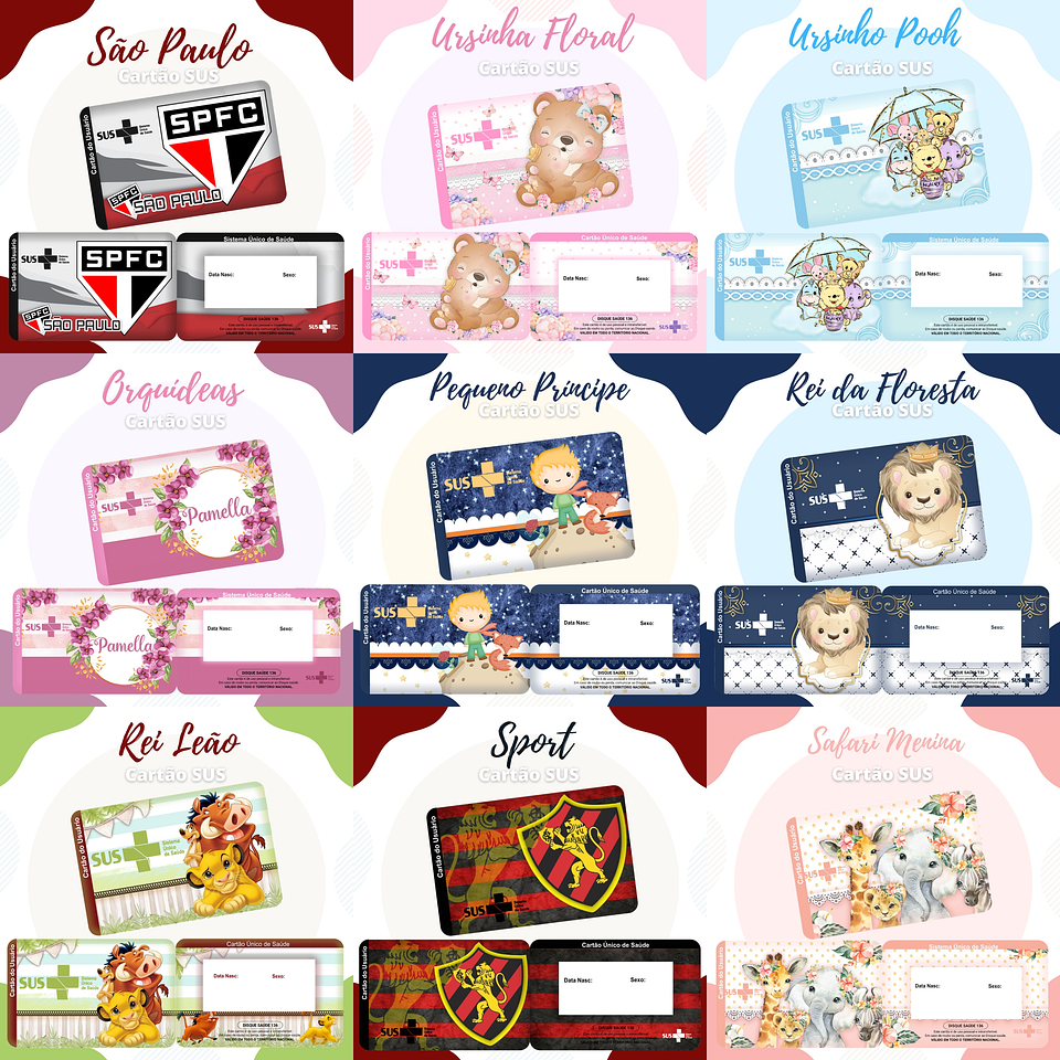 70 Artes para Cartão SUS Arquivo em Jpge/Png 1