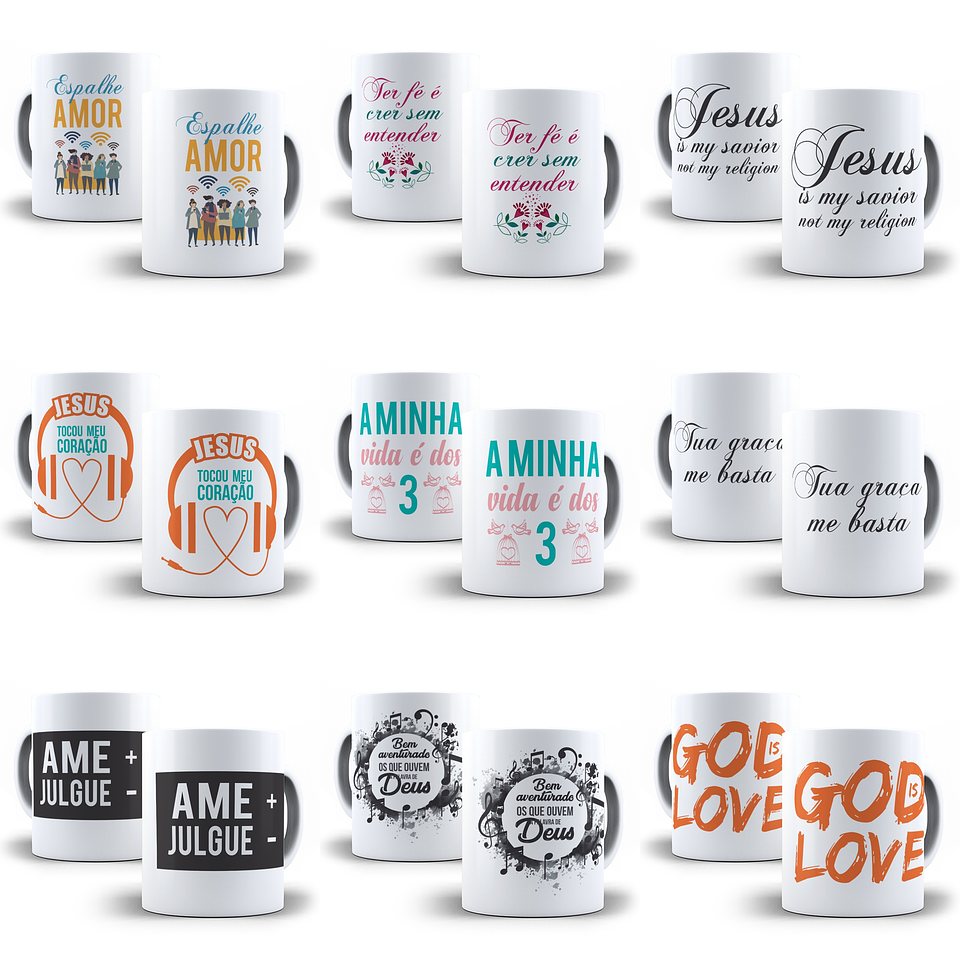 50 Artes para Caneca Evangelica Editável em Corel Draw 4