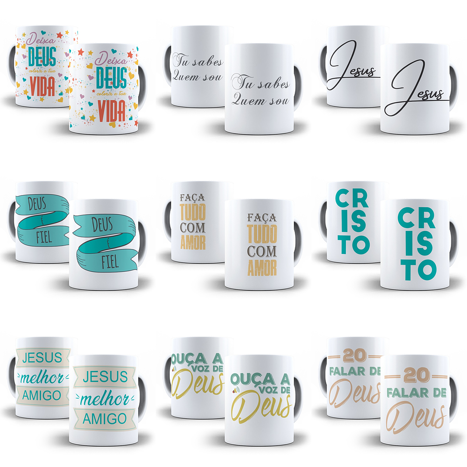50 Artes para Caneca Evangelica Editável em Corel Draw 5