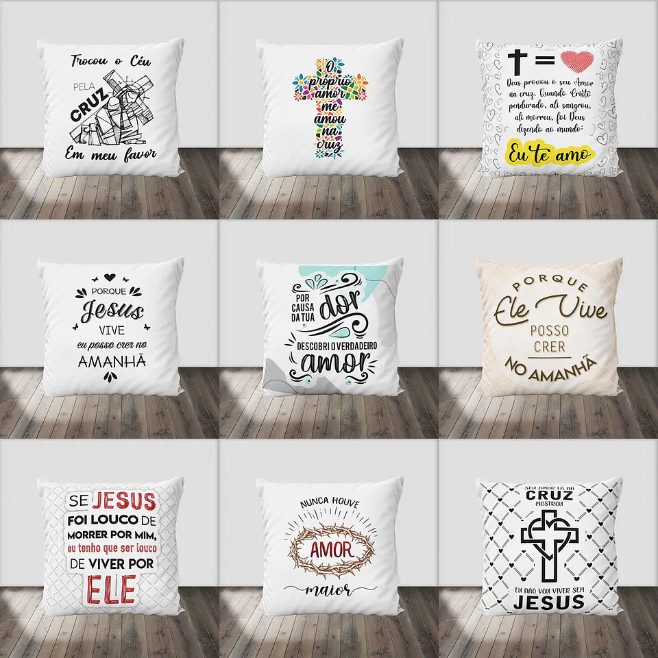 100 Artes para Sublimação Gospel Caneca, Camisa, Almofadas Editável em Corel Draw 2
