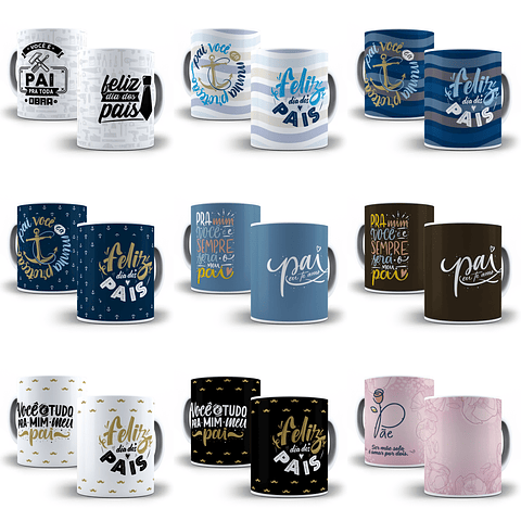 70 Artes para Caneca Dia dos Pais Arquivo em Jpge/Png