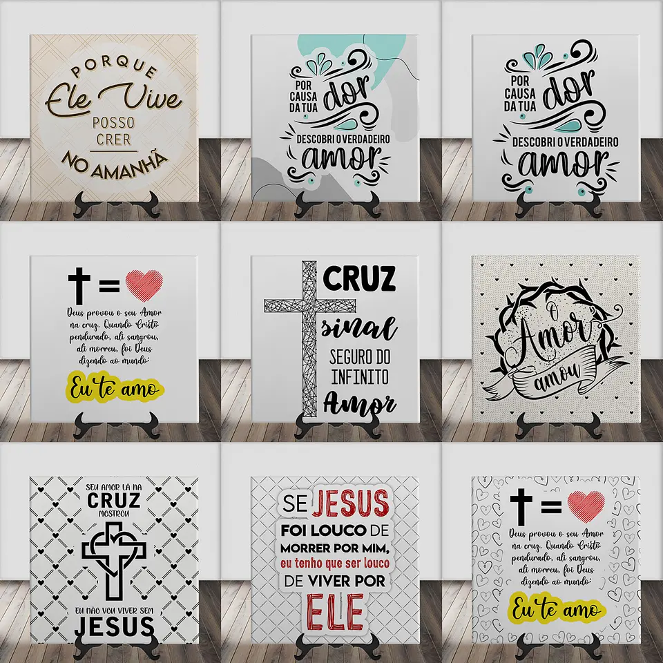 100 Artes para Sublimação Gospel Caneca, Camisa, Almofadas Editável em Corel Draw 3