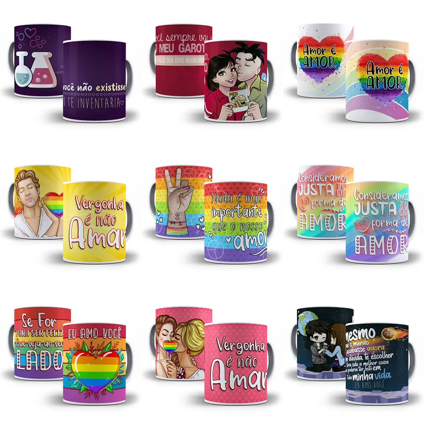 Arte Caneca Namorados 3.0 Pack Sublimação Arquivos 2