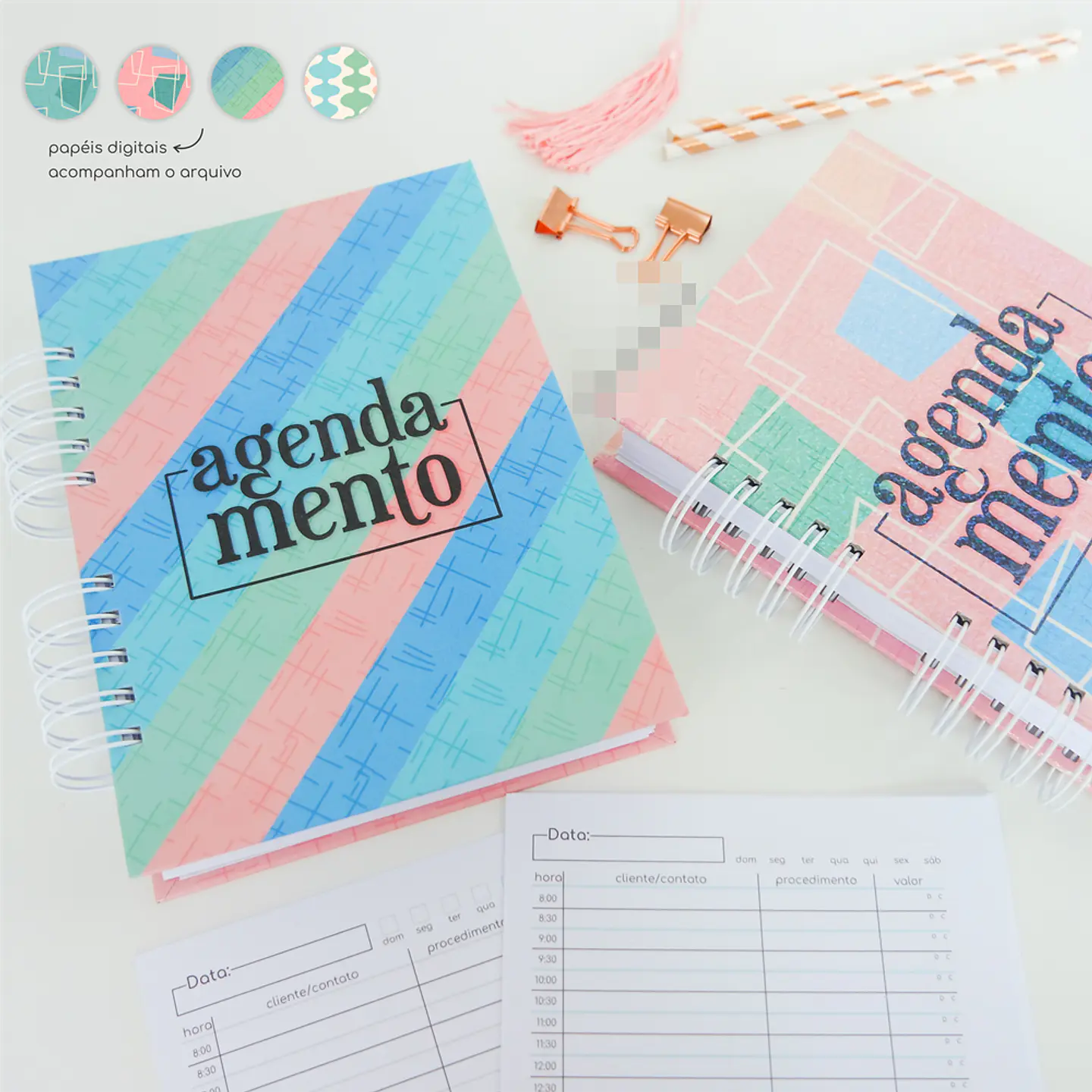 Artes para Caderno de Agendamentos Arquivo em Pdf 2