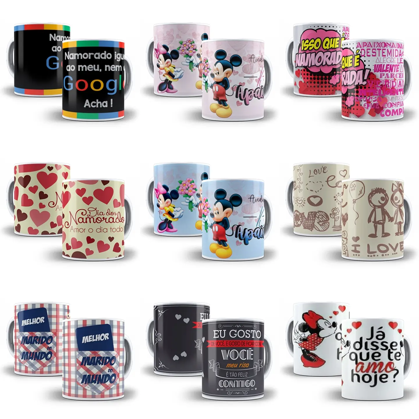 Arte Caneca Namorados 1.0 Pack Sublimação Arquivos 3