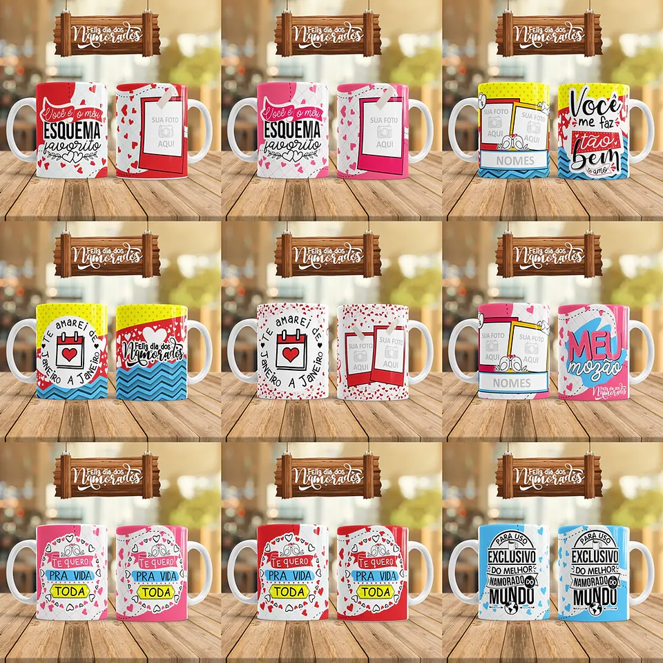 Arte Caneca Namorados 5.0 Pack Sublimação Arquivos 2