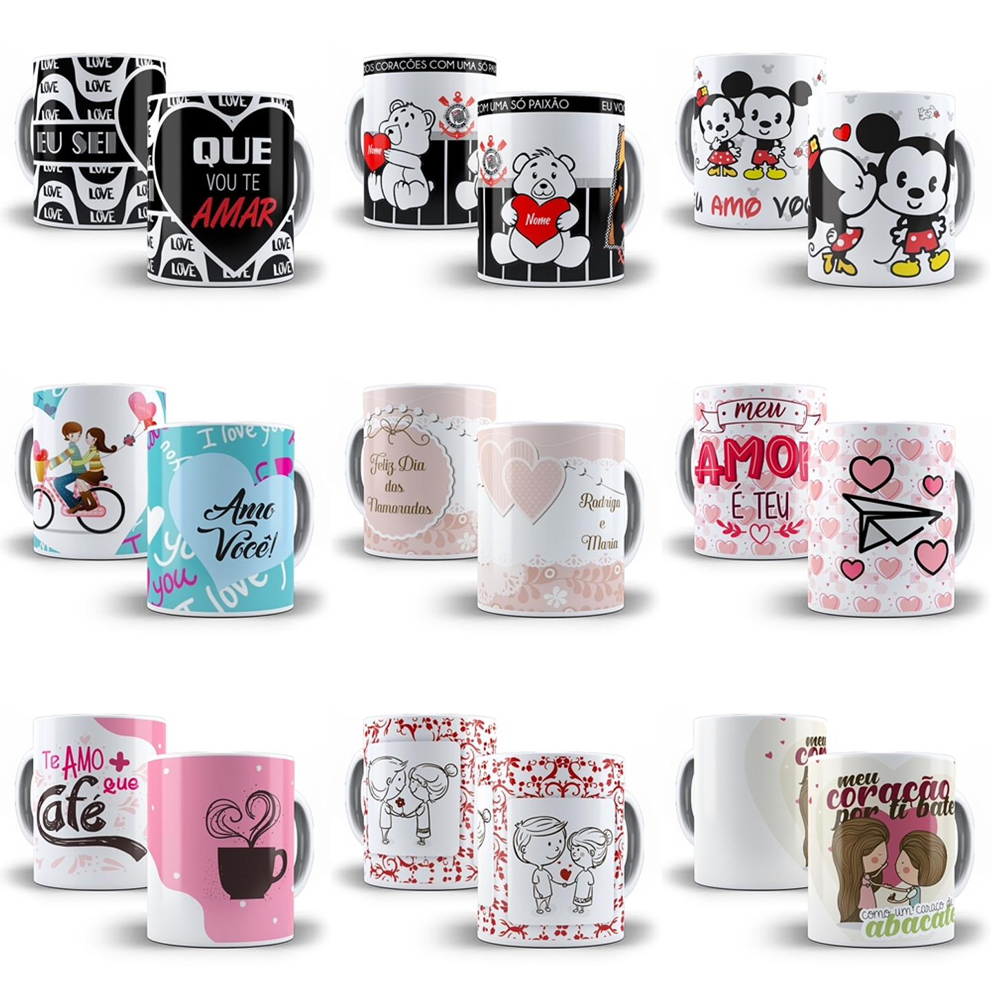 Arte Caneca Namorados 2.0 Pack Sublimação Arquivos 3