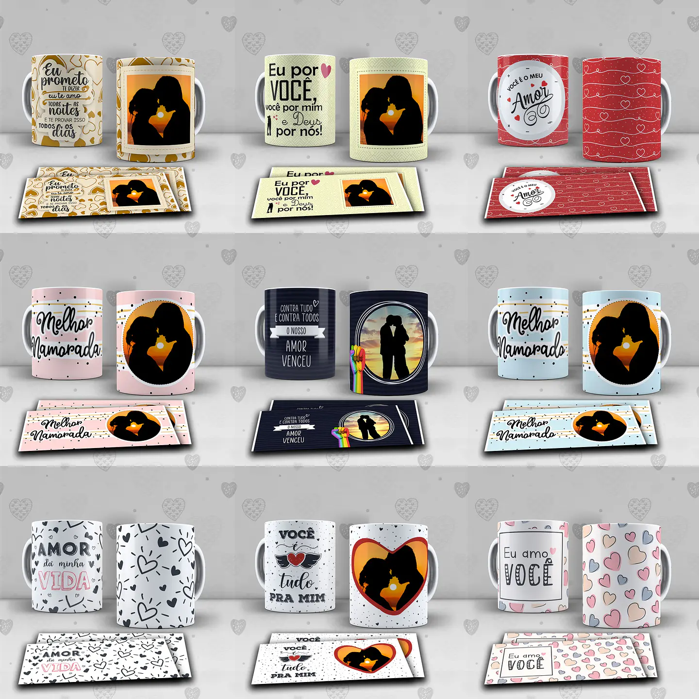 236 Artes para Dia dos Namorados Sublimação Editável em Corel Draw 4
