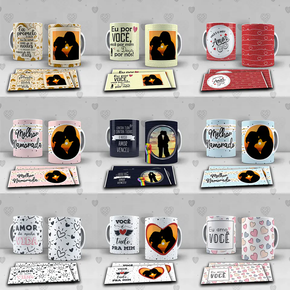 236 Artes para Dia dos Namorados Sublimação Editável em Corel Draw 4