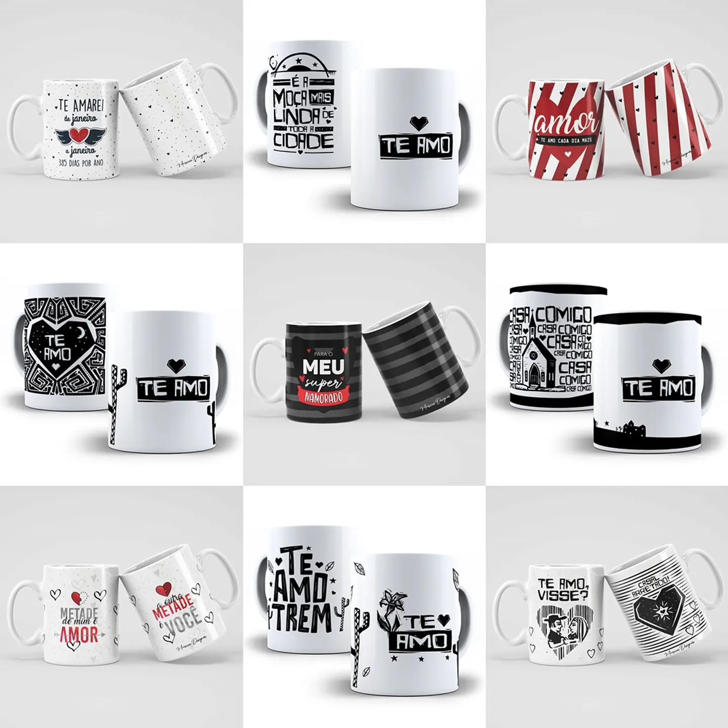 Arte Caneca Namorados 4.0 Pack Sublimação Arquivos 3