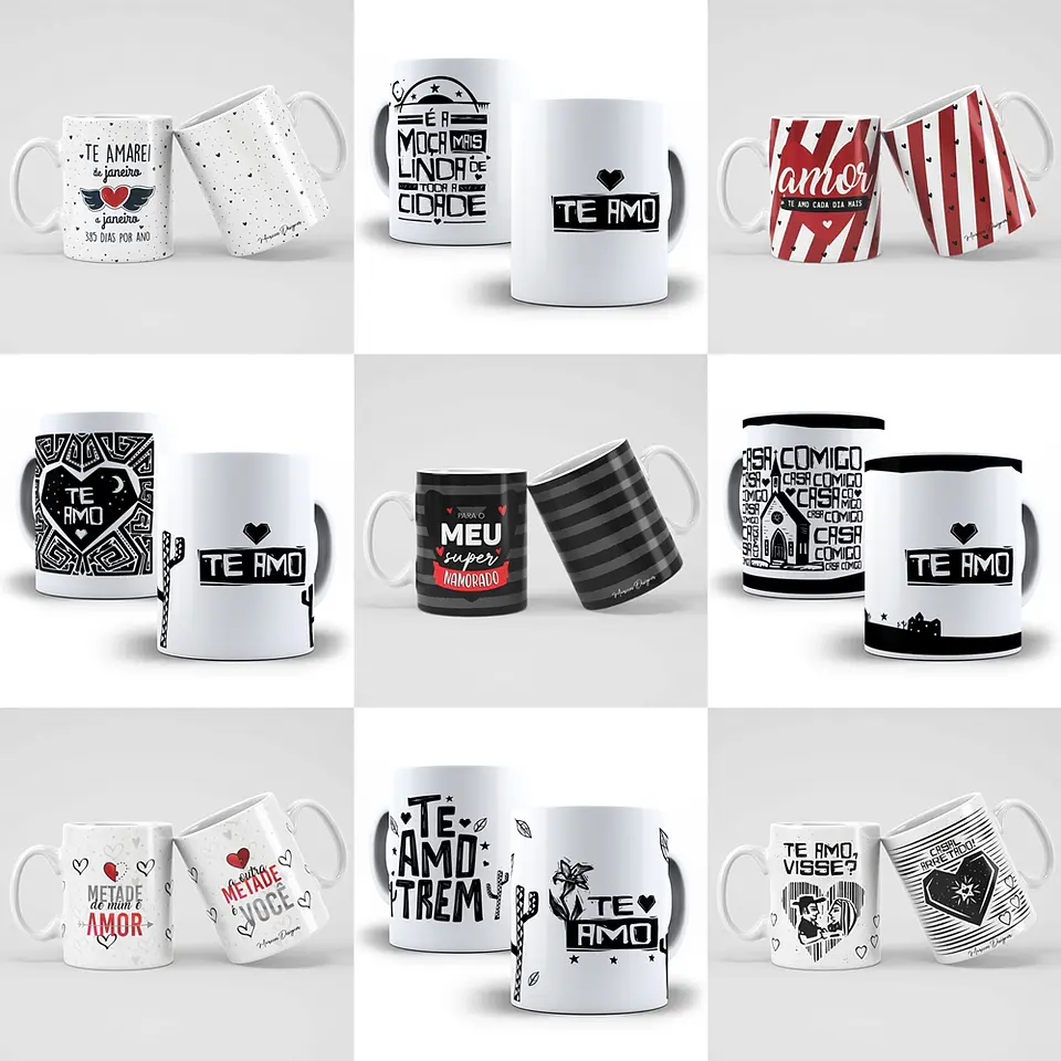 Arte Caneca Namorados 4.0 Pack Sublimação Arquivos 3